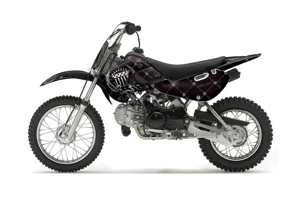 Suzuki RM 65 Dirt Bike Graphic Kit - All Years Silver Star - Reloaded Black