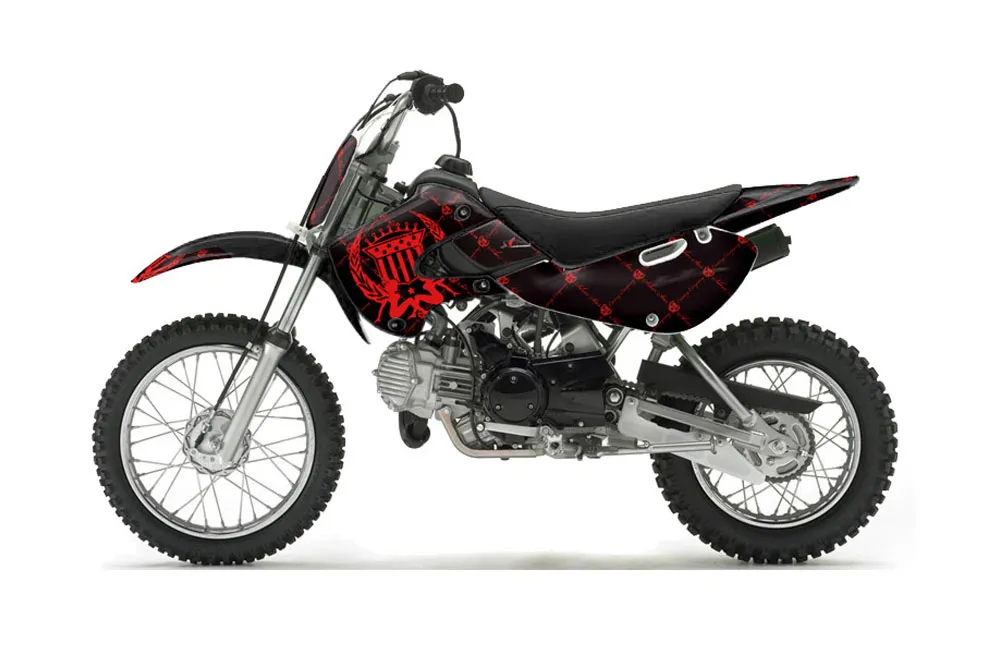 Suzuki RM 65 Dirt Bike Graphic Kit - All Years Silver Star - Reloaded Red