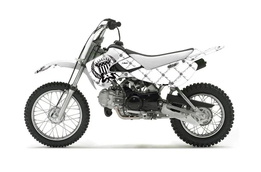 Suzuki RM 65 Dirt Bike Graphic Kit - All Years Silver Star - Reloaded White