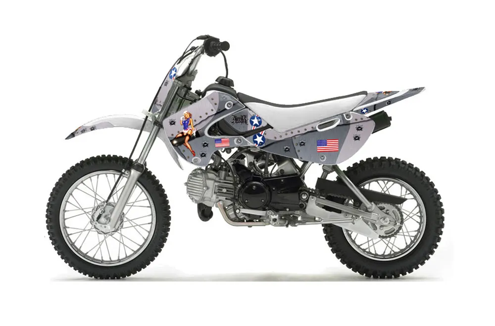 Suzuki RM 65 Dirt Bike Graphic Kit - All Years T Bomber Silver