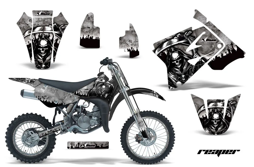 Suzuki RM 85 Dirt Bike Graphic Kit - 2001-2023 Reaper Silver