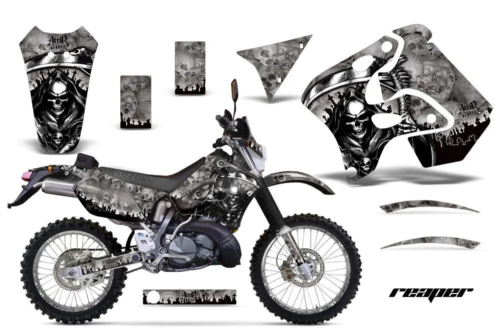 Suzuki RMX 250 S Dirt Bike Graphic Kit - 1996-1998 Reaper Silver