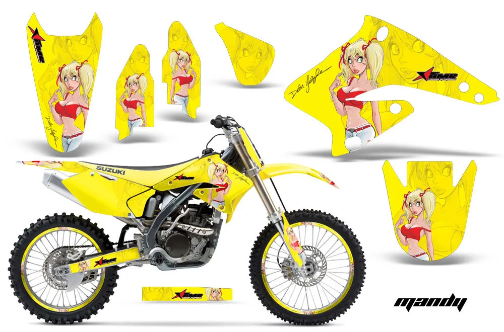 Suzuki RMZ 250 Dirt Bike Graphic Kit - 2004-2006 Mandy Yellow
