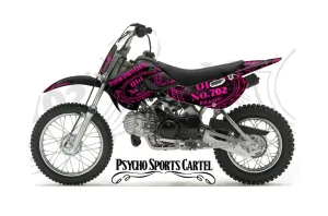 Suzuki DRZ 110 Dirt Bike Graphic Kit - All Years Psycho Sports Cartel Pink