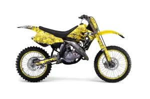 Suzuki RM 125 Dirt Bike Graphic Kit - 1992 Reaper Yellow
