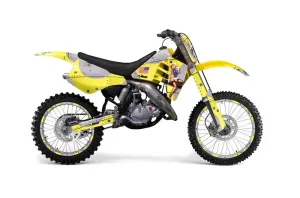 Suzuki RM 125 Dirt Bike Graphic Kit - 1992 T Bomber Yellow