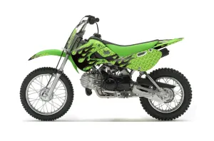 Suzuki RM 65 Dirt Bike Graphic Kit - All Years Diamond Flames Green