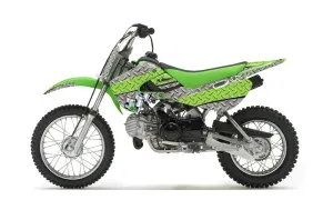 Suzuki RM 65 Dirt Bike Graphic Kit - All Years Diamond Flames Silver