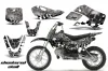 Suzuki DRZ 110 Dirt Bike Graphic Kit - All Years Checkered Skull Silver