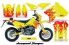 Suzuki DRZ 400 S Metal Tank Dirt Bike Graphic Kit - 2000-2023 Diamond Flames Yellow