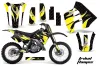 Suzuki RM 125 Dirt Bike Graphic Kit - 1992 Tribal Flames Yellow