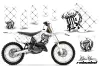 Suzuki RM 125 Dirt Bike Graphic Kit - 2001-2009 Silver Star - Reloaded White
