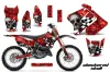 Suzuki RM 250 Dirt Bike Graphic Kit - 2001-2009 Checkered Skull Red