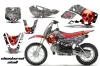 Suzuki RM 65 Dirt Bike Graphic Kit - All Years Checkered Skull Red