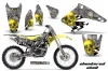Suzuki RMZ 250 Dirt Bike Graphic Kit - 2004-2006 Checkered Skull Yellow