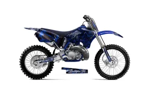 Yamaha YZ125 2 Stroke Dirt Bike Graphic Kit - 1996-2001 Skulls and Hammers Blue