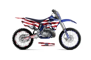 Yamaha YZ250 2 Stroke Dirt Bike Graphic Kit - 1996-2001 Stars and Stripes Red White & Blue