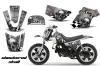 Yamaha PW80 Dirt Bike Graphic Kit - 1996-2006 Checkered Skull Silver