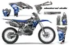 Yamaha YZ250 F 4 Stroke Dirt Bike Graphic Kit - 2010-2013 Checkered Skull Blue