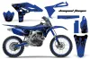 Yamaha YZ250 F 4 Stroke Dirt Bike Graphic Kit - 2010-2013 Diamond Flames Blue
