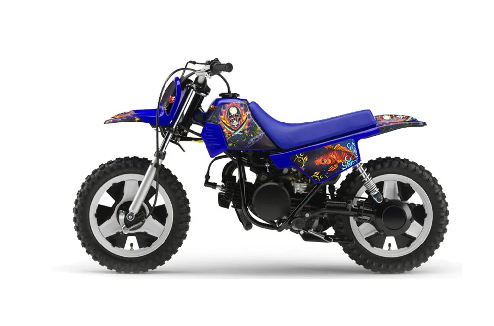 Yamaha PW50 Dirt Bike Graphic Kit - 1990-2022 Ed Hardy - Pirates Blue