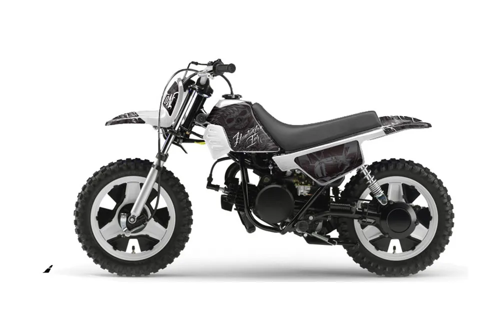 Yamaha PW50 Dirt Bike Graphic Kit - 1990-2022 Skulls and Hammers SIlver