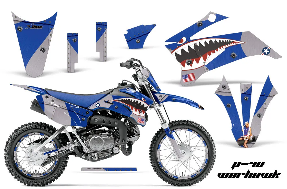 Yamaha TTR110 Dirt Bike Graphic Kit - 2008-2024 P40 Warhawk Blue