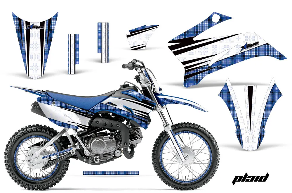 Yamaha TTR110 Dirt Bike Graphic Kit - 2008-2024 Plaid Blue