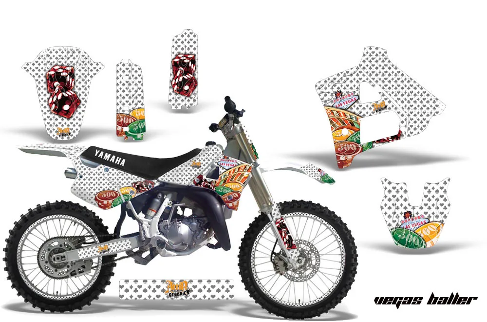 Yamaha YZ125 2 Stroke Dirt Bike Graphic Kit - 1991-1992 Vegas Baller White