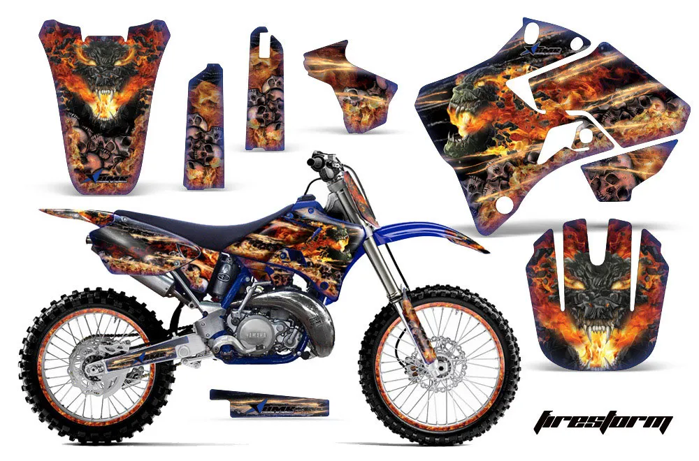 Yamaha YZ125 2 Stroke Dirt Bike Graphic Kit - 1996-2001 Firestorm Blue