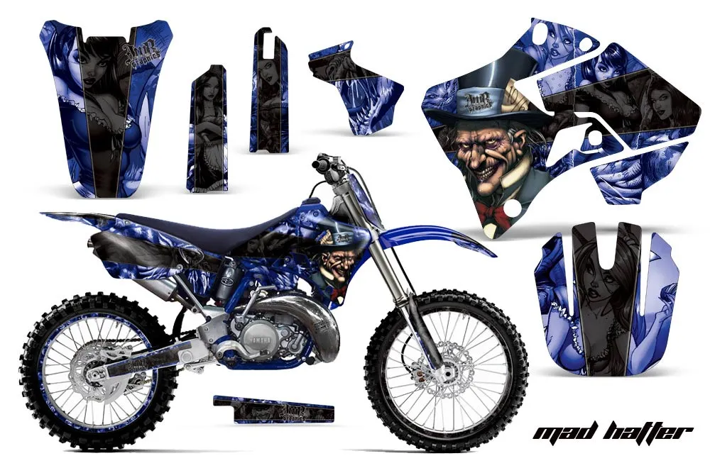 Yamaha YZ125 2 Stroke Dirt Bike Graphic Kit - 1996-2001 Mad Hatter Black