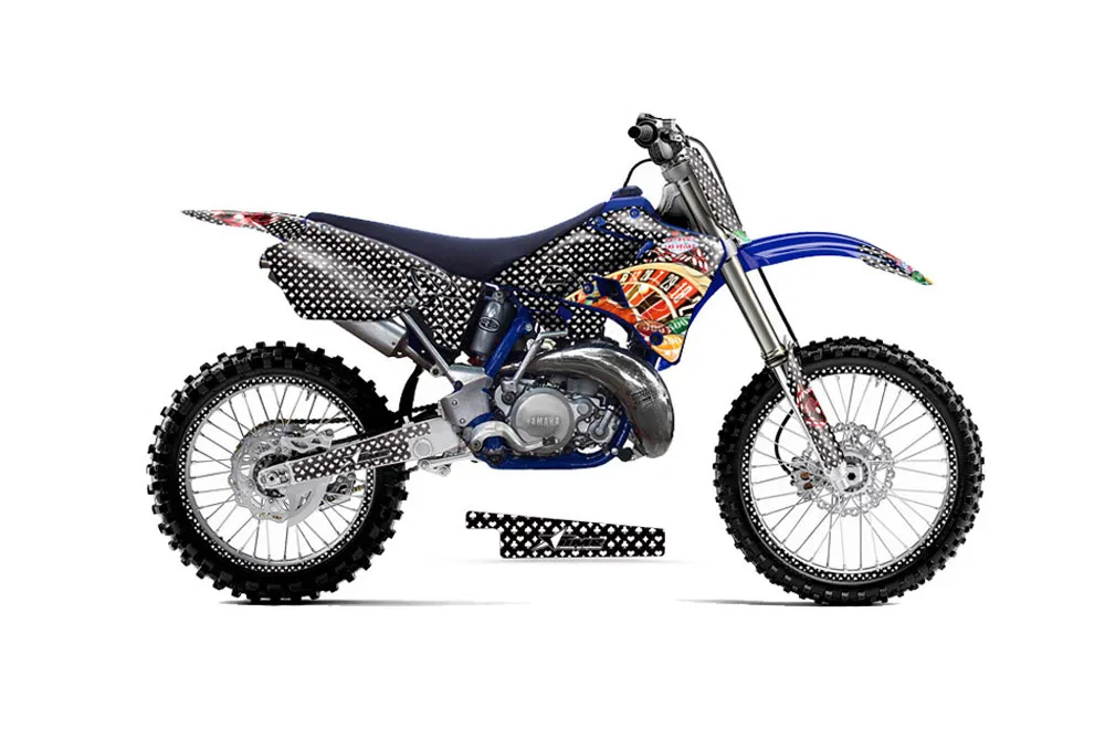 Yamaha YZ125 2 Stroke Dirt Bike Graphic Kit - 1996-2001 Vegas Baller Black