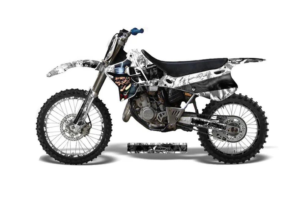 Yamaha YZ250 2 Stroke Dirt Bike Graphic Kit - 1993-1995 Mad Hatter White