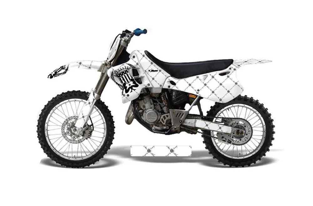 Yamaha YZ250 2 Stroke Dirt Bike Graphic Kit - 1993-1995 Silver Star - Reloaded White