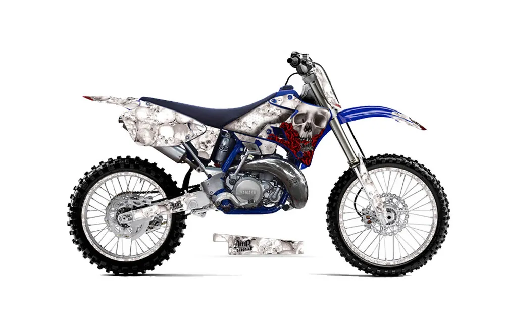 Yamaha YZ250 2 Stroke Dirt Bike Graphic Kit - 1996-2001 Bone Collector White
