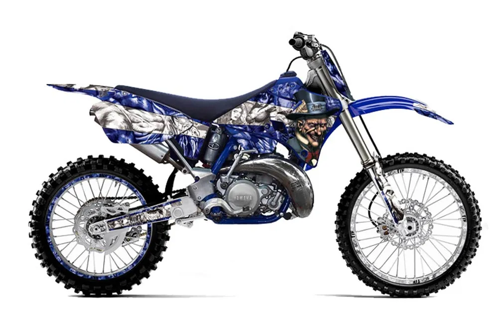 Yamaha YZ250 2 Stroke Dirt Bike Graphic Kit - 1996-2001 Mad Hatter White