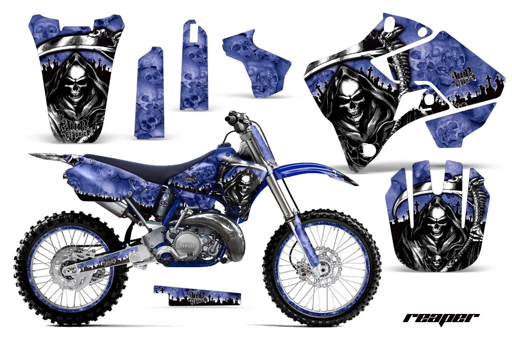 Yamaha YZ250 2 Stroke Dirt Bike Graphic Kit - 1996-2001 Reaper Blue