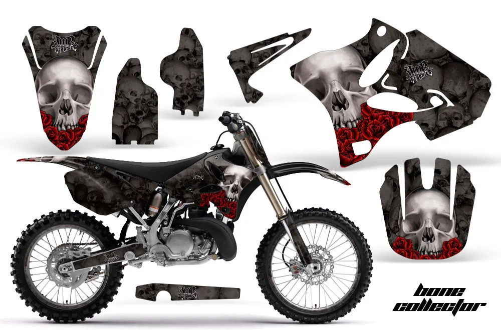 Yamaha YZ250 2 Stroke Dirt Bike Graphic Kit - 2002-2014 Bone Collector Black