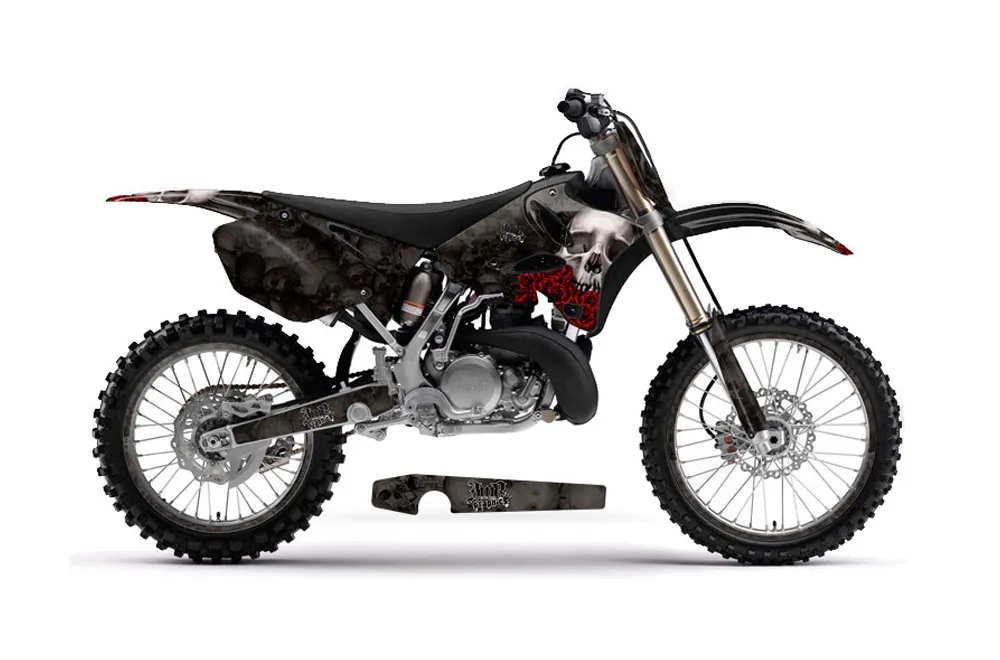 Yamaha YZ250 2 Stroke Dirt Bike Graphic Kit - 2002-2014 Bone Collector Black