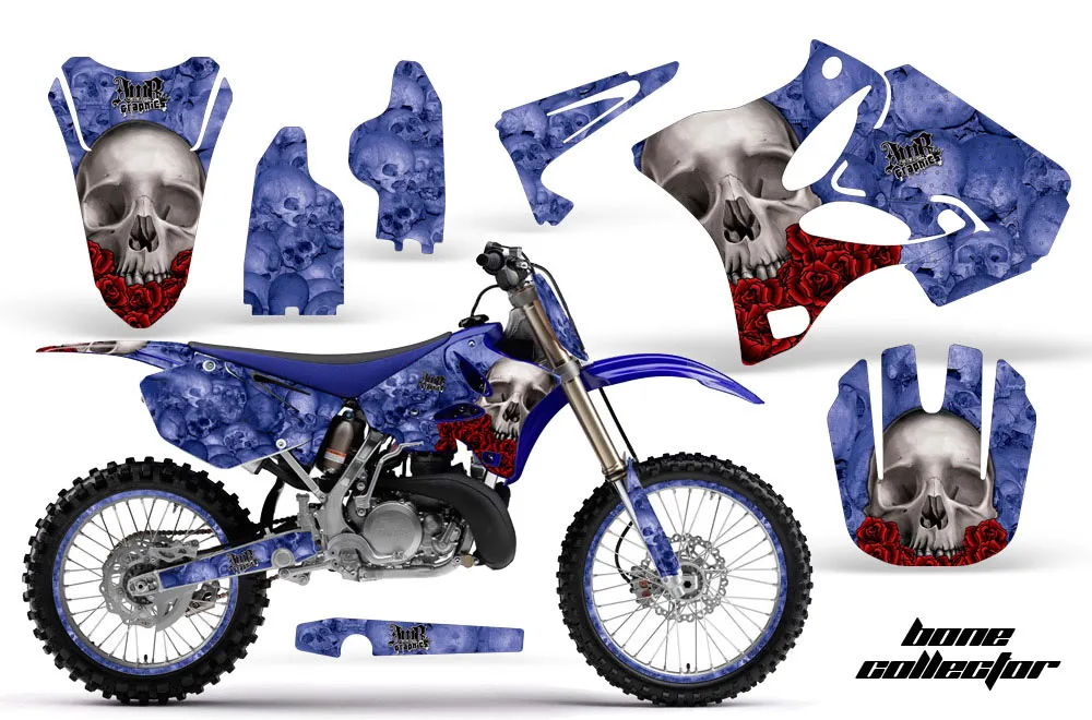 Yamaha YZ250 2 Stroke Dirt Bike Graphic Kit - 2002-2014 Bone Collector Blue