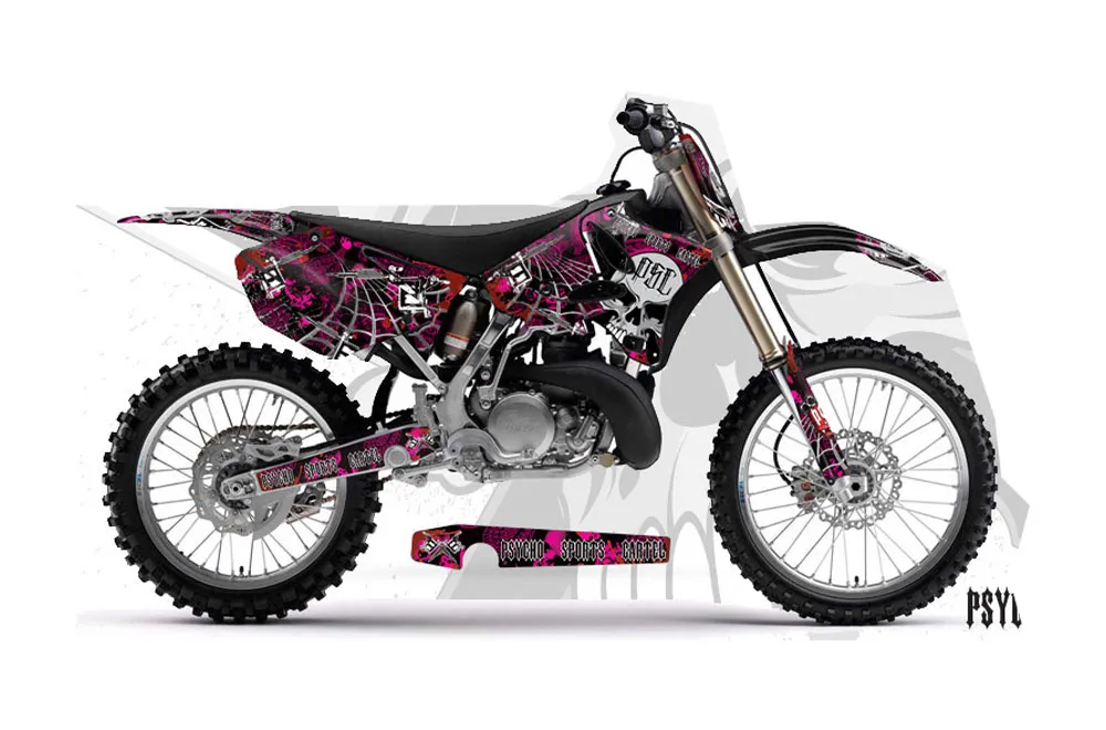 Yamaha YZ250 2 Stroke Dirt Bike Graphic Kit - 2002-2014 Psycho Sports Cartel Pink