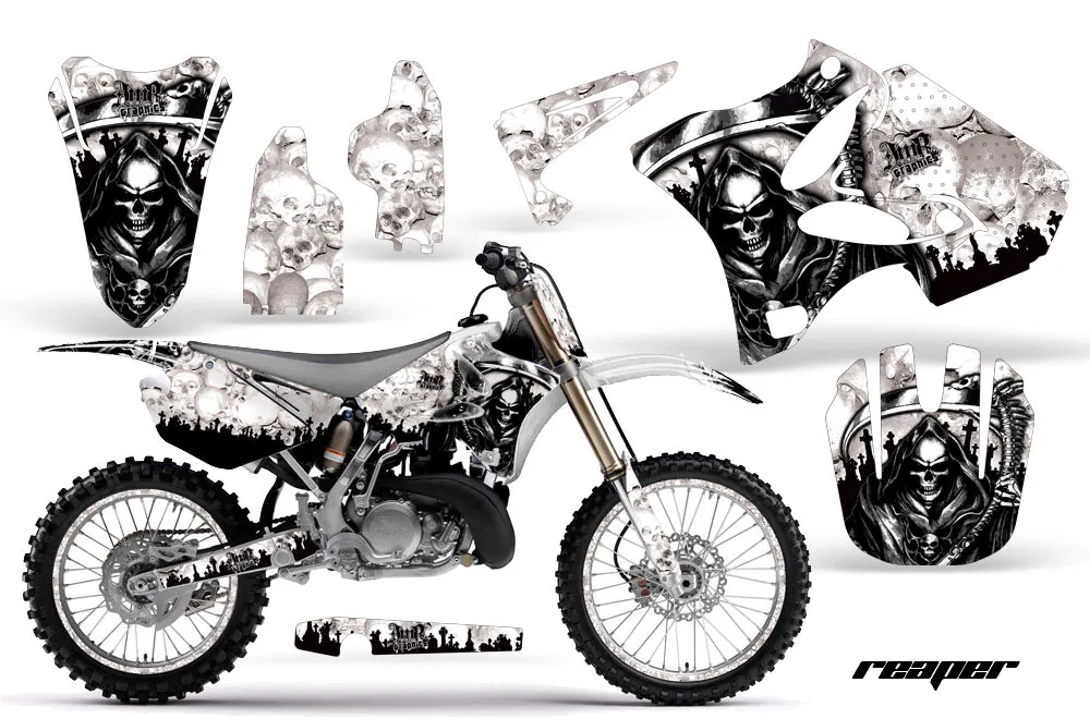 Yamaha YZ250 2 Stroke Dirt Bike Graphic Kit - 2002-2014 Reaper White