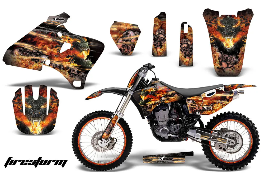 Yamaha YZ250 4 Stroke Dirt Bike Graphic Kit - 1998-2002 Firestorm Black