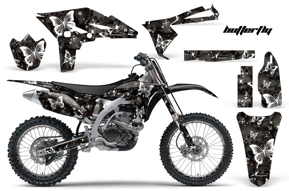 Yamaha YZ250 F 4 Stroke Dirt Bike Graphic Kit - 2010-2013 Butterfy Black