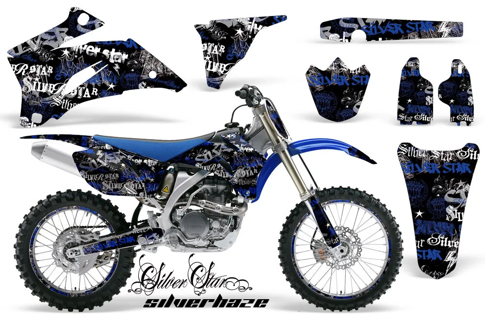 Yamaha YZ250F / YZ450F Dirt Bike Graphic Kit - 2006-2009 Silver Star - Silverhaze Blue