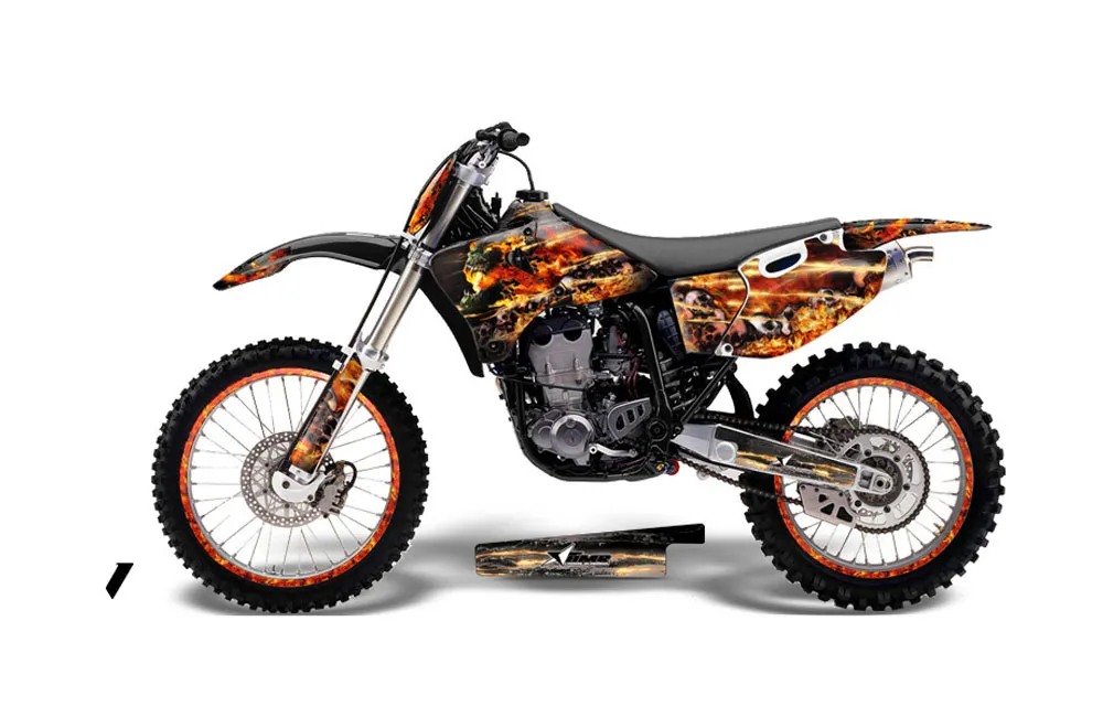 Yamaha YZ400 4 Stroke Dirt Bike Graphic Kit - 1998-2002 Firestorm Black