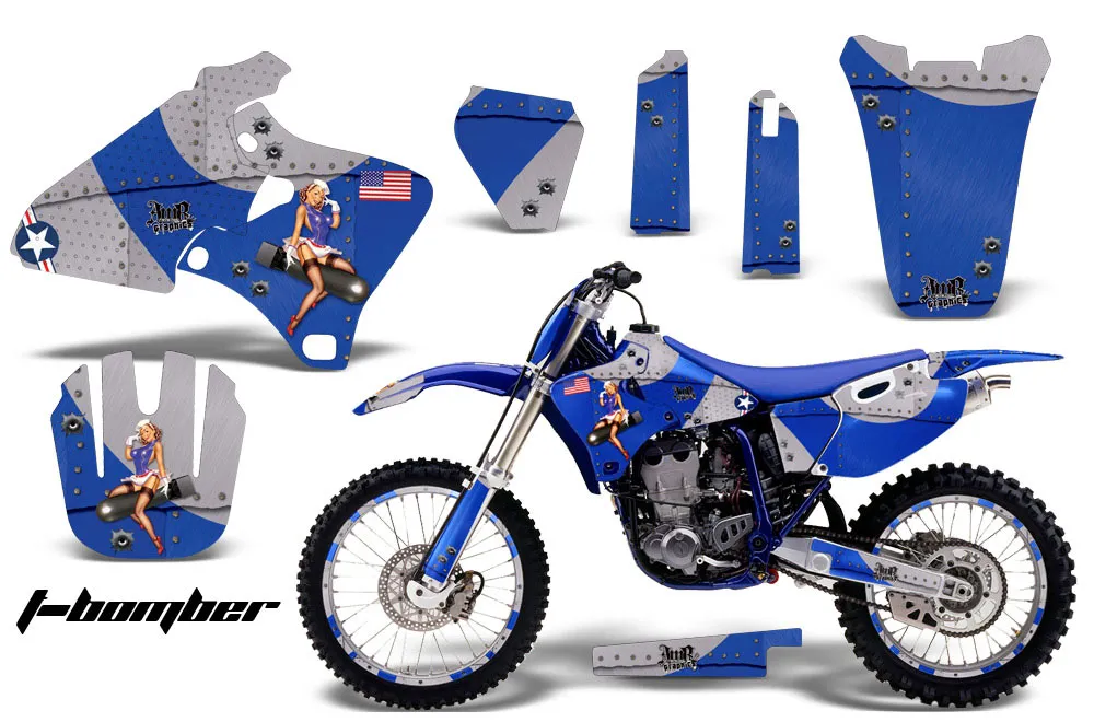 Yamaha YZ400 4 Stroke Dirt Bike Graphic Kit - 1998-2002 T Bomber Blue