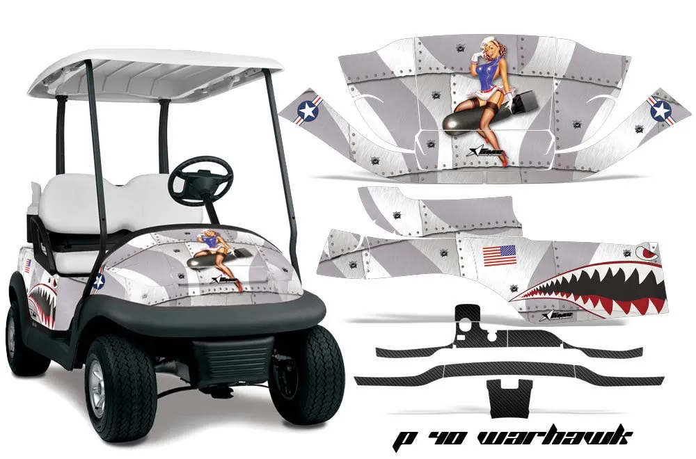 Club Car Precedent I2 Golf Cart Graphic Kit - 2004-2017 P40 Warhawk White