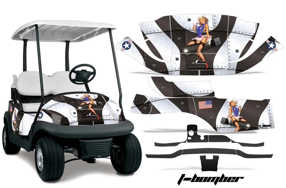 Club Car Precedent I2 Golf Cart Graphic Kit - 2004-2017 T Bomber White