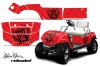 Yamaha G-Series Golf Cart Graphic Kit - 1995-2006 Silver Star Red
